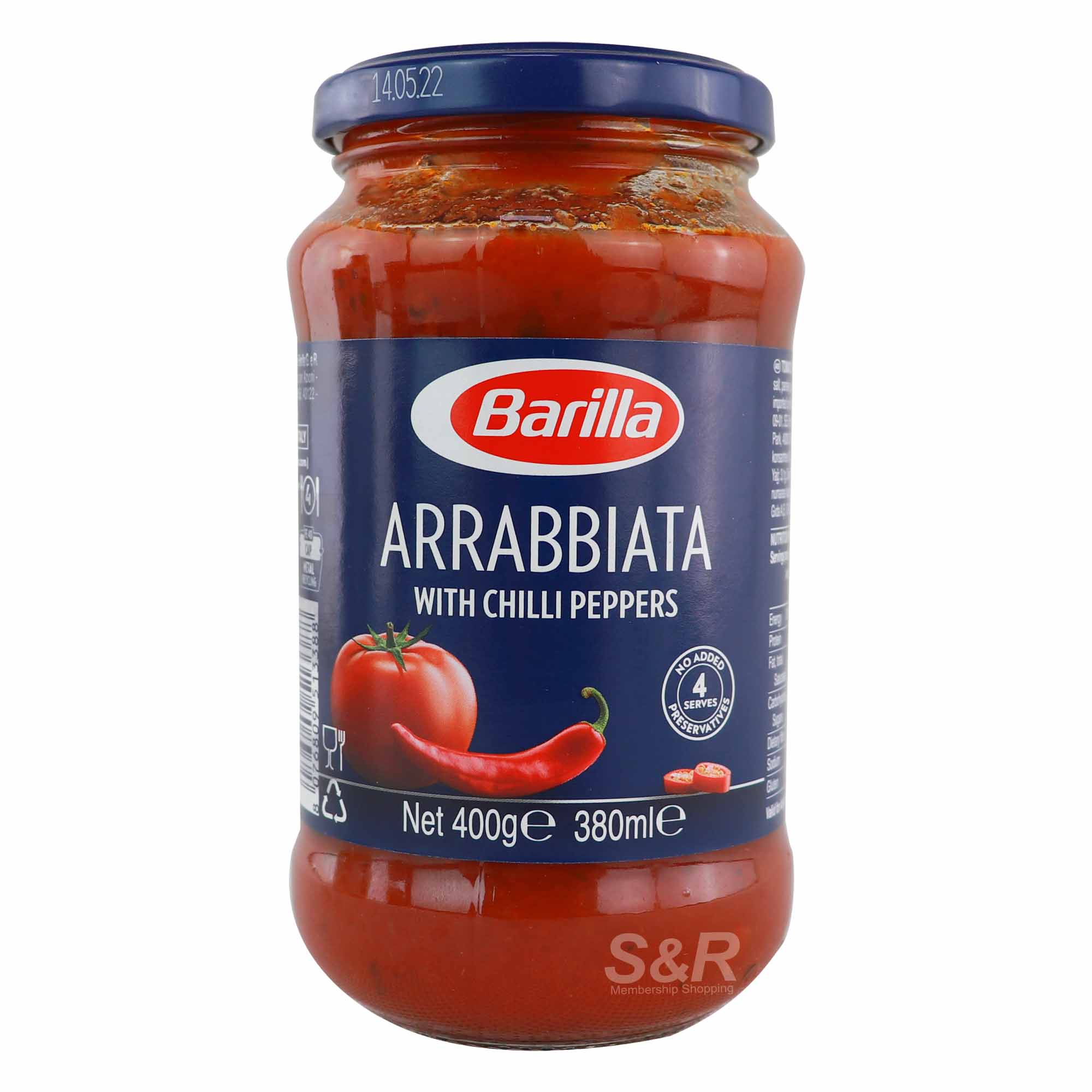 Barilla Arrabbiata with Chili Peppers Pasta Sauce 400g